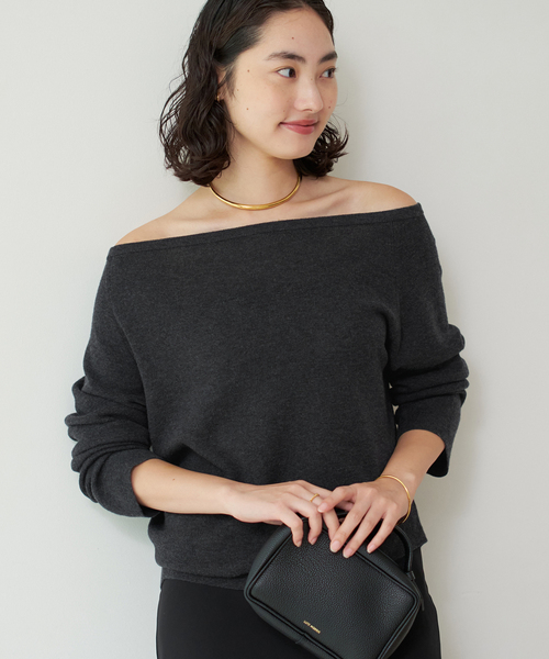 追加》Off shoulder slit ニット 2（ニット/セーター）｜Plage