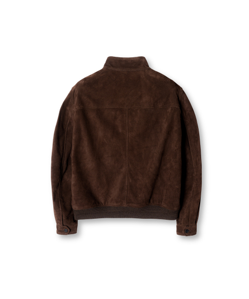 CONNECT KINLOCH（コネクトキンロック）の「[リアルレザー] スウェードハリントンジャケット [ブラウン]（ライダースジャケット・メンズ・ブラウン・SMALL/MEDIUM/LARGE）」の2枚目の写真