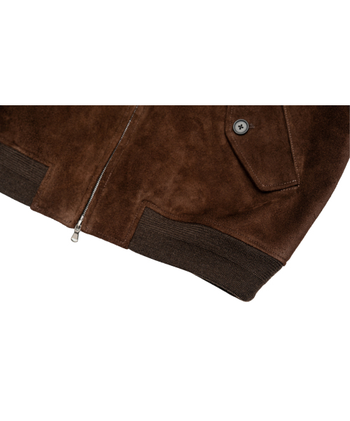 CONNECT KINLOCH（コネクトキンロック）の「[リアルレザー] スウェードハリントンジャケット [ブラウン]（ライダースジャケット・メンズ・ブラウン・SMALL/MEDIUM/LARGE）」の7枚目の写真
