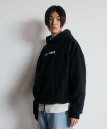 黒アートウィックフードシャツ