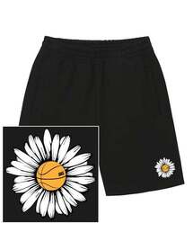 BIG DAISY LOGO スウェットハーフパンツ - ブラック
