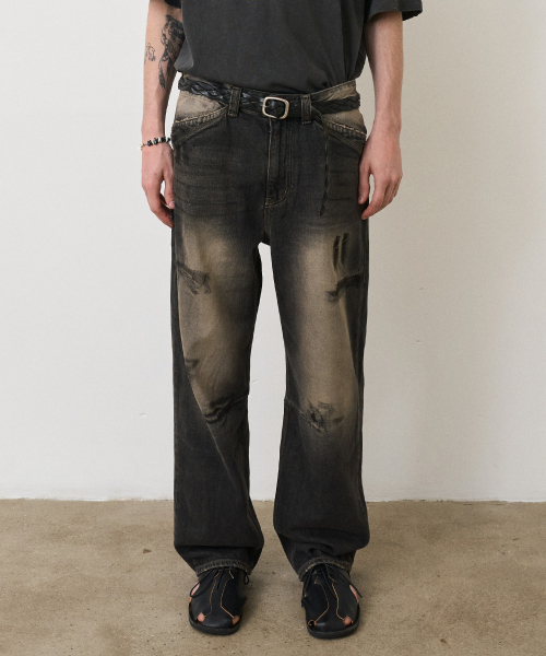 NOUN(ノウン)の「vintage washing denim pants (charcoal)(デニムパンツ・メンズ・その他・O/1)」の1枚目の写真
