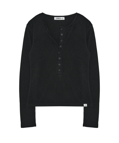 222(イトゥドゥル)の「TOP 016 (BLACK)(Tシャツ/カットソー・レディース・ブラック・FREE)」の1枚目の写真