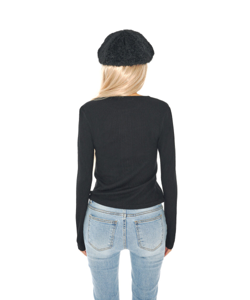 222(イトゥドゥル)の「TOP 016 (BLACK)(Tシャツ/カットソー・レディース・ブラック・FREE)」の3枚目の写真