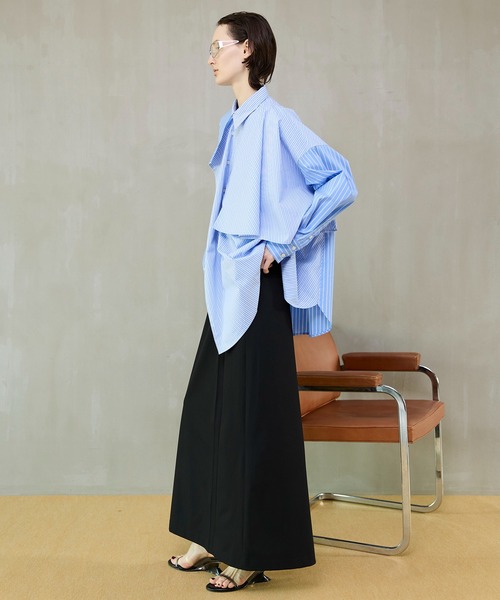 MAISON SPECIAL（メゾンスペシャル）の「【PRE-ORDER】Asymmetrical drape shirt/アシンメトリードレープシャツ（シャツ/ブラウス・レディース・ホワイト/イエロー/ブルー・FREE）」の13枚目の写真