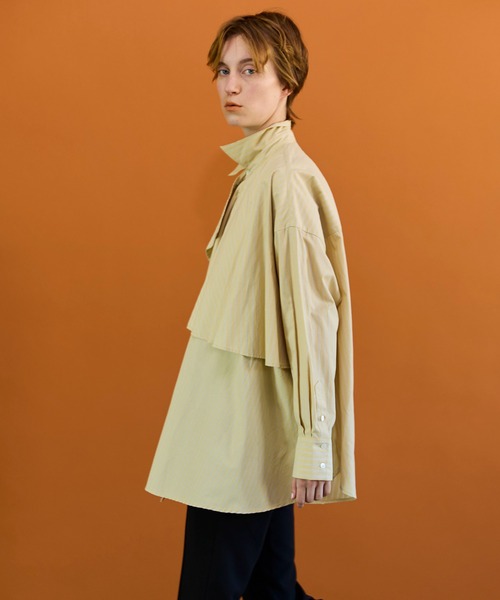 MAISON SPECIAL（メゾンスペシャル）の「【PRE-ORDER】Asymmetrical drape shirt/アシンメトリードレープシャツ（シャツ/ブラウス・レディース・ホワイト/イエロー/ブルー・FREE）」の20枚目の写真