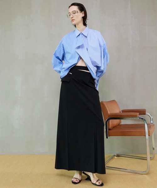 MAISON SPECIAL（メゾンスペシャル）の「【PRE-ORDER】Asymmetrical drape shirt/アシンメトリードレープシャツ（シャツ/ブラウス・レディース・ホワイト/イエロー/ブルー・FREE）」の12枚目の写真