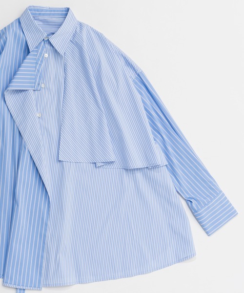 PRE-ORDER】Asymmetrical drape shirt/アシンメトリードレープシャツ