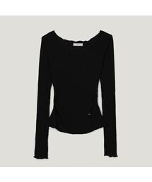 TWEE（トゥウィー）の「ネティンVネックシャーリング長袖Tシャツ（Tシャツ/カットソー）」