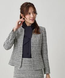 COUP DE CHANCE（クードシャンス）の「【日本製/セットアップ可】ファンシーツィードのノーカラージャケット（ノーカラージャケット）」