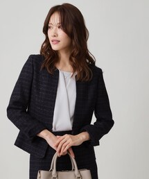 COUP DE CHANCE（クードシャンス）の「【日本製/セットアップ可】ファンシーツィードのノーカラージャケット（ノーカラージャケット）」