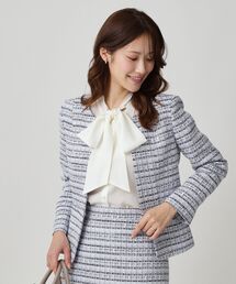 COUP DE CHANCE（クードシャンス）の「【日本製/セットアップ可】ファンシーツィードのノーカラージャケット（ノーカラージャケット）」