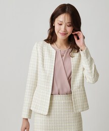 COUP DE CHANCE｜クードシャンスのノーカラージャケット（ホワイト