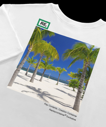 RE square campaign half tee (palm)