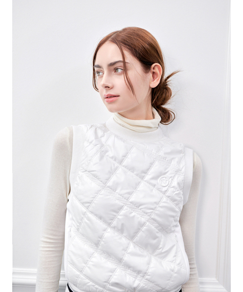 NITINA(ニティナ)の「ダイヤキルティングベストWH(ダウンベスト・レディース・ホワイト・SMALL/MEDIUM/LARGE)」の2枚目の写真
