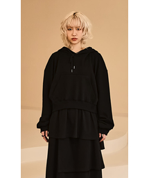 Layered Hoodie Black