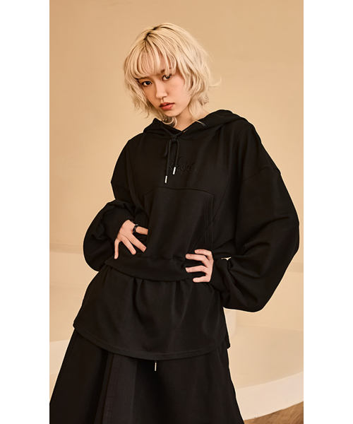 RECULER(ルキュレ)の「Layered Hoodie Black(パーカー・メンズ・その他・FREE)」の2枚目の写真