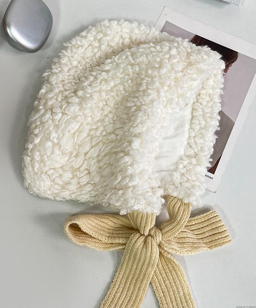 TONE SELECT GOODS（トーンセレクトグッズ）の「pur chouchou/ボア もこもこ フード ボンネット P4530（ハット・レディース・レッド/ブラウン/ブラック/ホワイト・FREE）」の8枚目の写真