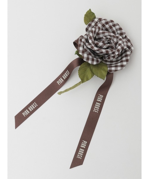 ピンクハウス　いるかコサージュ ギンガムチェックローズコサージュ（ブローチ/コサージュ）｜PINK