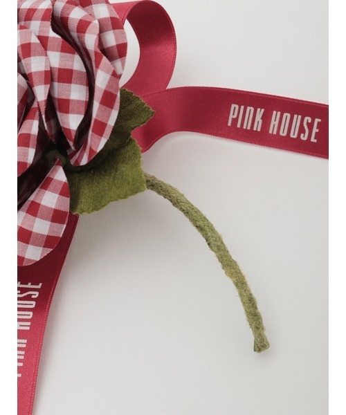 PINK HOUSE（ピンクハウス）の「ギンガムチェックローズコサージュ（ブローチ/コサージュ・レディース・チョコ/ブラック/レッド/グリーン・フリー）」の13枚目の写真