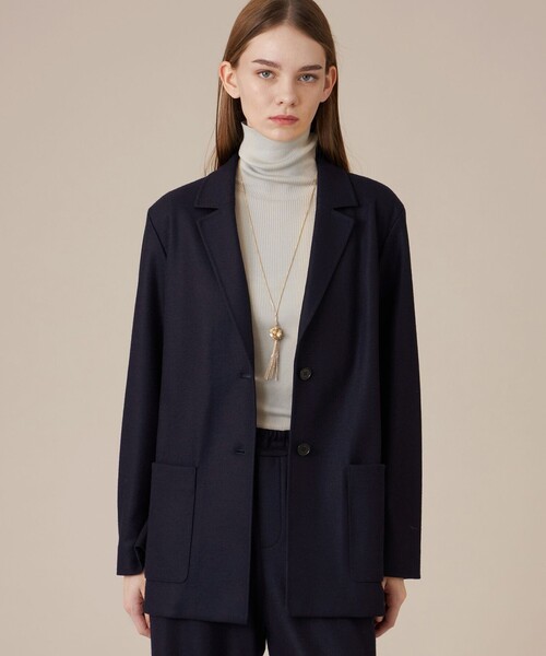 MACKINTOSH LONDON（マッキントッシュ ロンドン）の「ウールスムースジャケット（テーラードジャケット・レディース・ベージュ/ネイビー・40/38）」の2枚目の写真