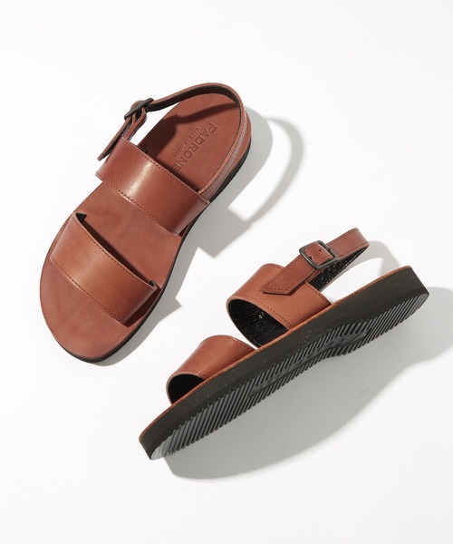 PADRONE(パドローネ)の「【PADRONE】LUCA BACK STRAP SANDALS PU5359-3202-17B レザーバックストラップサンダル(サンダル・メンズ・ブラック/ダークブラウン・40/42)」の2枚目の写真