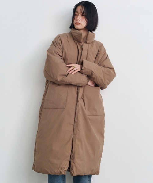 Shelly island（シェリーアイランド）の「ファイバーダウンロングコート（ダウンジャケット/コート・レディース・ベージュ・FREE）」の4枚目の写真