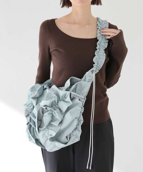 Casselini（キャセリーニ）の「≪追加≫Casselini/キャセリーニ ボリュームフリルショルダー（ショルダーバッグ・レディース・シルバー/スカイブルー/カーキ/ブラック・FREE）」の18枚目の写真