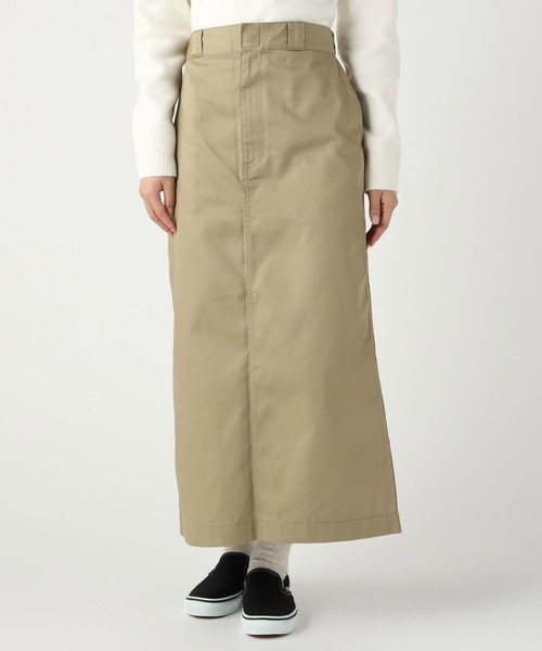 Dickies（ディッキーズ）の「Dickies/ディッキーズ　TC ロングスカート/スリットスカート（スカート・レディース・ベージュ/ブラック/オリーブ/チャコールグレー・SMALL/LARGE/MEDIUM）」の3枚目の写真