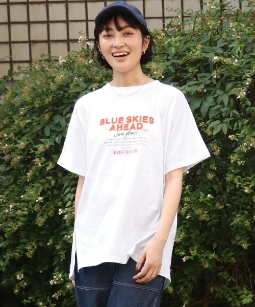 KRIFF MAYER Lady's Collection(クリフメイヤーレディースコレクション)の「【綿100%】クリフラビットドルマンチュニック(Tシャツ/カットソー・レディース・レッド/ネイビー/ミント/チャコール/オフホワイト・LARGE/MEDIUM)」の1枚目の写真