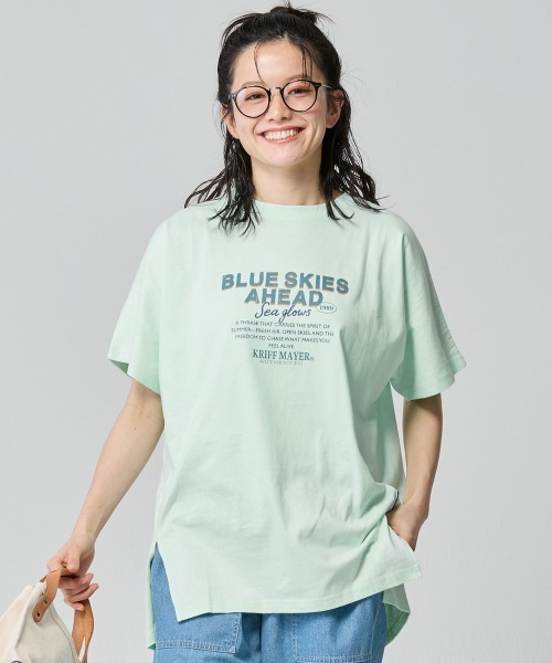 KRIFF MAYER Lady's Collection(クリフメイヤーレディースコレクション)の「【綿100%】クリフラビットドルマンチュニック(Tシャツ/カットソー・レディース・レッド/ネイビー/ミント/チャコール/オフホワイト・LARGE/MEDIUM)」の6枚目の写真