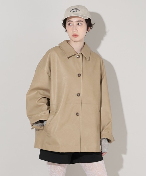 GEORGE'S（ジョージズ）の「アソートステンカラージャケット（その他アウター・レディース・ブラック/ベージュ/キャメル・SMALL/MEDIUM）」の2枚目の写真