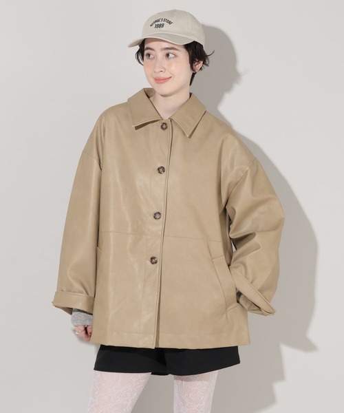 GEORGE'S（ジョージズ）の「アソートステンカラージャケット（その他アウター・レディース・ブラック/ベージュ/キャメル・SMALL/MEDIUM）」の19枚目の写真