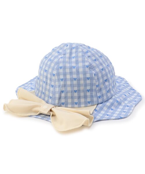 Ampersand（アンパサンド）の「日よけ付きリボンハット（ハット・キッズ・ピンク/ベージュ/サックスブルー・54/52/50/48/56）」の4枚目の写真