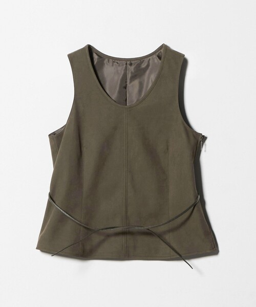 ATTISESSION（アティセッション）の「＜ATTISESSION＞スエードライク ナローベルト トップス（ベスト・レディース・パープル/オリーブ・FREE）」の8枚目の写真