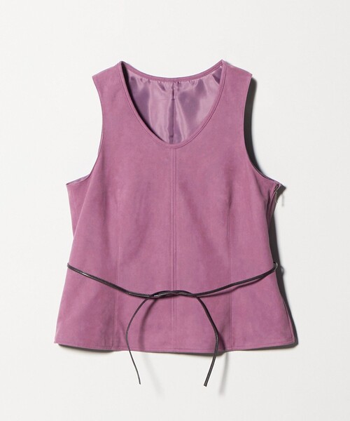 ATTISESSION（アティセッション）の「＜ATTISESSION＞スエードライク ナローベルト トップス（ベスト・レディース・パープル/オリーブ・FREE）」の15枚目の写真