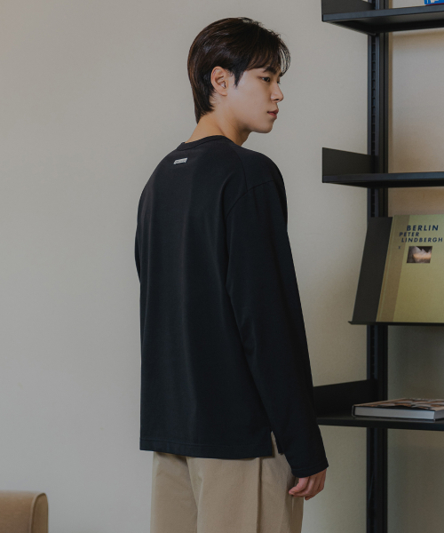 BAKKEN(バッケン)の「バイオウォッシュラウンドネック長袖Tシャツ BK4883_ブラック(Tシャツ/カットソー・メンズ・ブラック・FREE)」の3枚目の写真