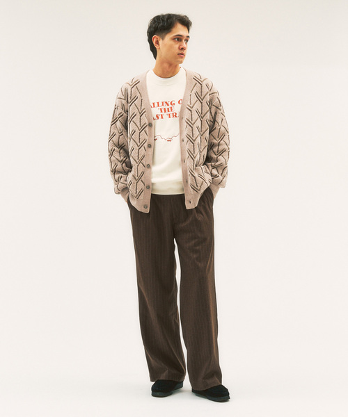 417 EDIFICE（フォーワンセブンエディフィス）の「モールパターンカーディガン（カーディガン/ボレロ・メンズ・ブラック/ベージュ系その他/カーキ・MEDIUM/LARGE）」の7枚目の写真