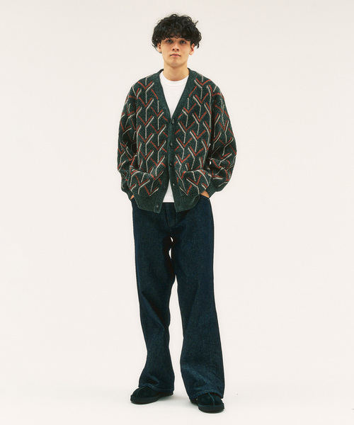 417 EDIFICE（フォーワンセブンエディフィス）の「モールパターンカーディガン（カーディガン/ボレロ・メンズ・ブラック/ベージュ系その他/カーキ・MEDIUM/LARGE）」の8枚目の写真