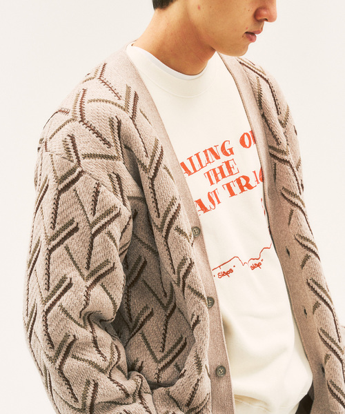 417 EDIFICE（フォーワンセブンエディフィス）の「モールパターンカーディガン（カーディガン/ボレロ・メンズ・ブラック/ベージュ系その他/カーキ・MEDIUM/LARGE）」の11枚目の写真