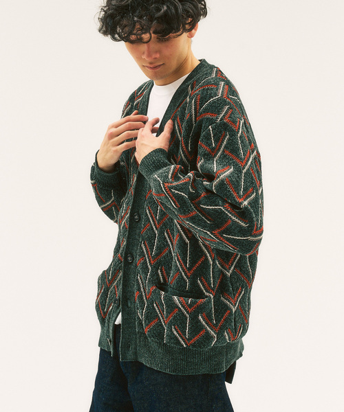 417 EDIFICE（フォーワンセブンエディフィス）の「モールパターンカーディガン（カーディガン/ボレロ・メンズ・ブラック/ベージュ系その他/カーキ・MEDIUM/LARGE）」の18枚目の写真