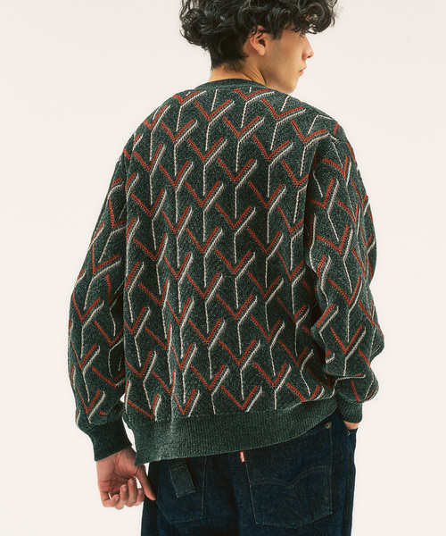 417 EDIFICE（フォーワンセブンエディフィス）の「モールパターンカーディガン（カーディガン/ボレロ・メンズ・ブラック/ベージュ系その他/カーキ・MEDIUM/LARGE）」の19枚目の写真