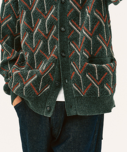 417 EDIFICE（フォーワンセブンエディフィス）の「モールパターンカーディガン（カーディガン/ボレロ・メンズ・ブラック/ベージュ系その他/カーキ・MEDIUM/LARGE）」の20枚目の写真