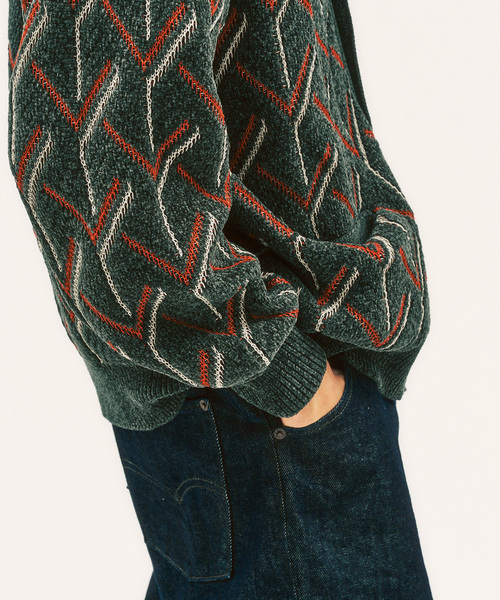 417 EDIFICE（フォーワンセブンエディフィス）の「モールパターンカーディガン（カーディガン/ボレロ・メンズ・ブラック/ベージュ系その他/カーキ・MEDIUM/LARGE）」の21枚目の写真