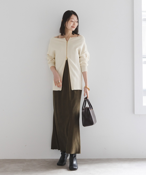 Noble（ノーブル）の「《WEB限定追加》フロントジップボートネックニット（ニット/セーター・レディース・ホワイト系その他/ブラック・FREE）」の20枚目の写真