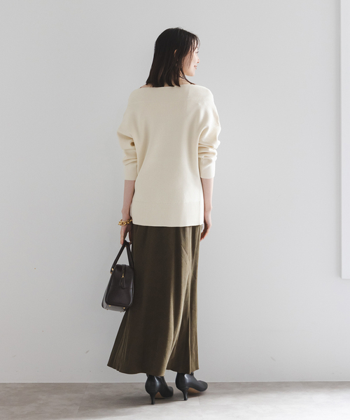 Noble（ノーブル）の「《WEB限定追加》フロントジップボートネックニット（ニット/セーター・レディース・ホワイト系その他/ブラック・FREE）」の4枚目の写真