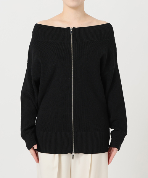 Noble（ノーブル）の「《WEB限定追加》フロントジップボートネックニット（ニット/セーター・レディース・ホワイト系その他/ブラック・FREE）」の13枚目の写真