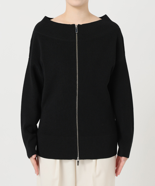 Noble（ノーブル）の「《WEB限定追加》フロントジップボートネックニット（ニット/セーター・レディース・ホワイト系その他/ブラック・FREE）」の14枚目の写真