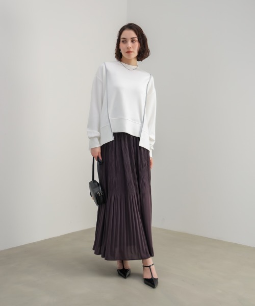 Bou Jeloud(ブージュルード)の「パウンドストレッチバックジッププルオーバー(Tシャツ/カットソー・レディース・チャコールグレー/オフホワイト/オレンジ・FREE)」の5枚目の写真