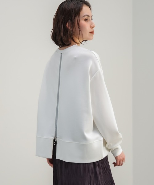 Bou Jeloud(ブージュルード)の「パウンドストレッチバックジッププルオーバー(Tシャツ/カットソー・レディース・チャコールグレー/オフホワイト/オレンジ・FREE)」の8枚目の写真